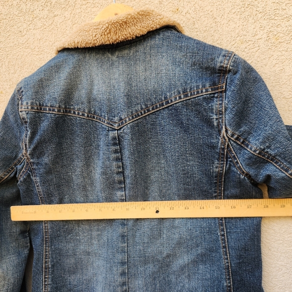 Vintage OLD NAVY Women’s Denim Coat Small Sherpa Lined Barn Chore Jacket - Picture 8 of 12